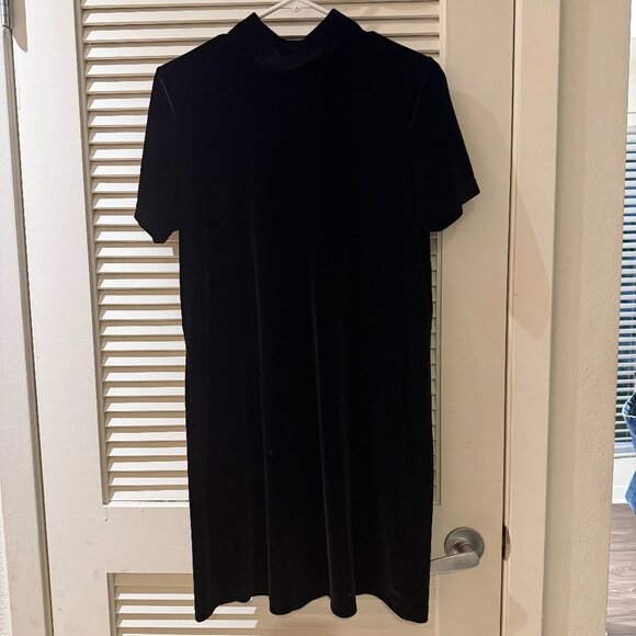Madewell Black Velvet Mock Turtleneck Mini Dress | Size M | Holiday Party & Even - Picture 4 of 6